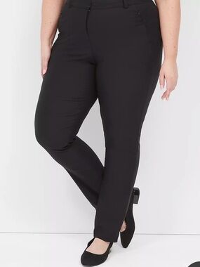 Lane Bryant Black Slim Straight Dress Pants